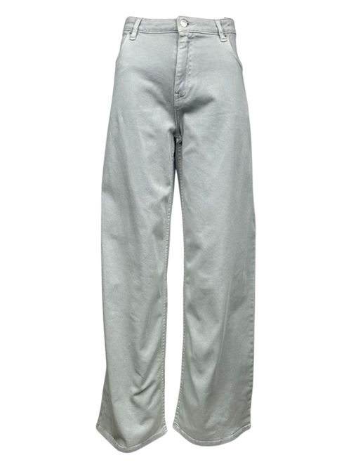 pantalone donna largo in bull denim grigio ( Nude ) | 531403